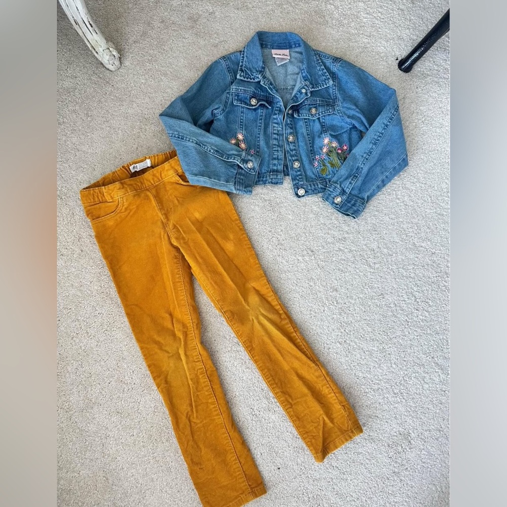 Little Girls Spring Jean Jacket/Pants Outfit (Size 6)